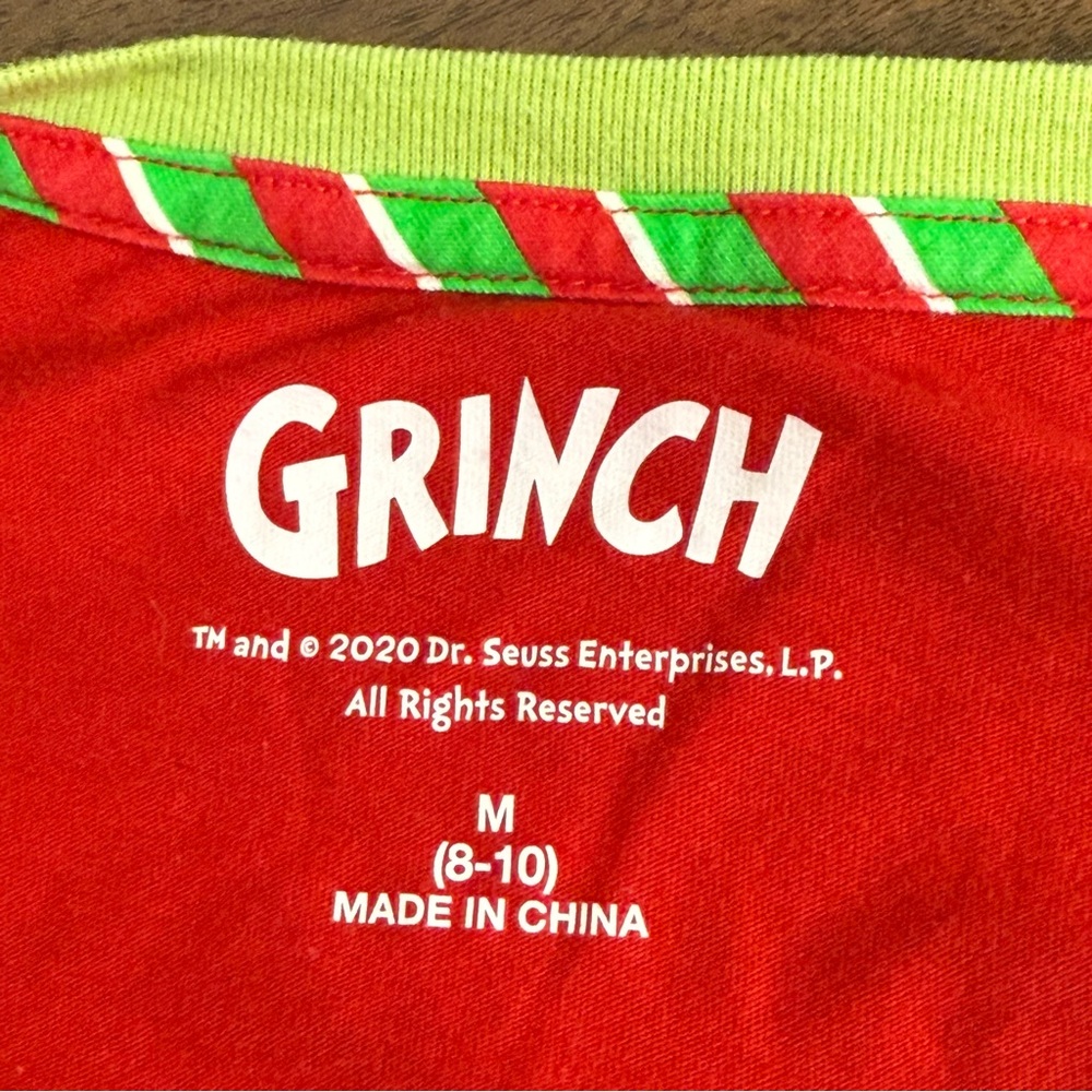 Dr. Seuss Grinch Christmas PJ Top Red Green Merry Grinchmas Long Sleeve M - Picture 5 of 8